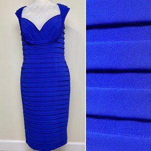 Tadashi Collection Blue Shutter Pleat Dress